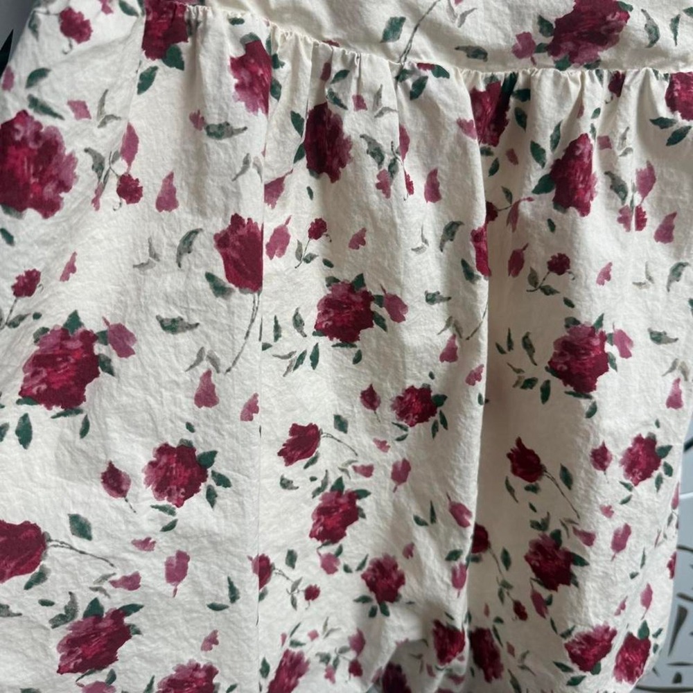 Tillys White and red floral print cotton dress